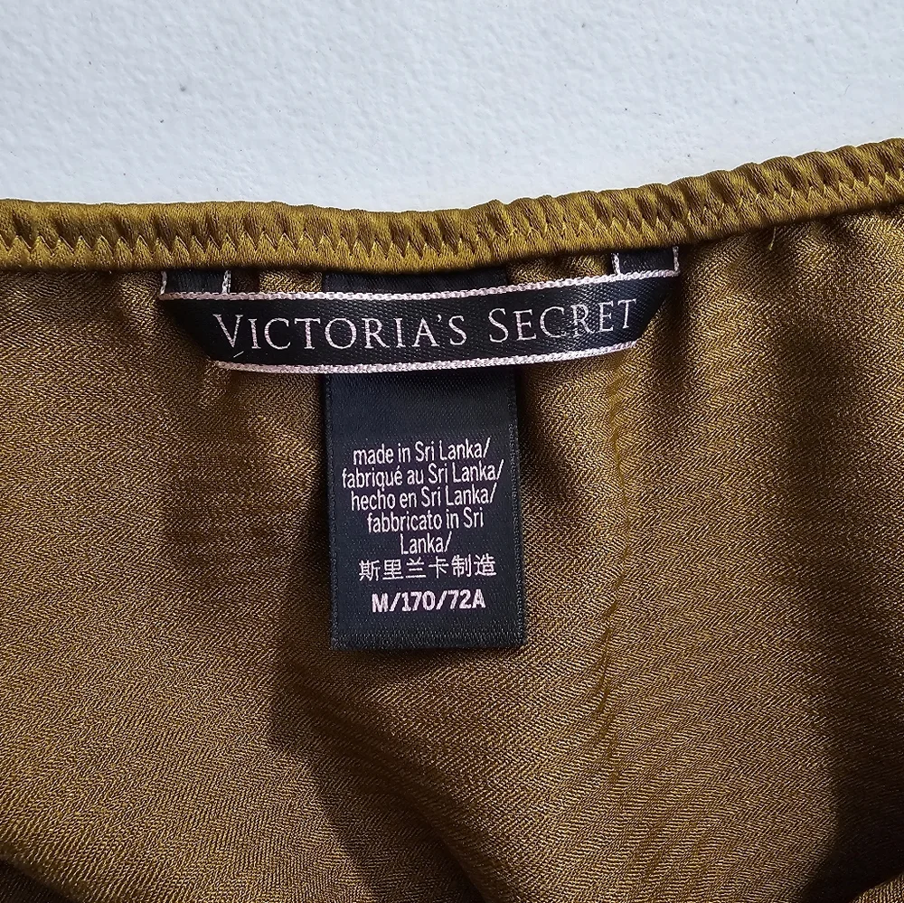 Victoria's Secret‎ Satin Midi Skirt Golden Bronze Size Medium Black Lace